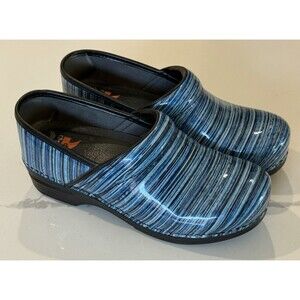 Dansko Blue Striped Mules